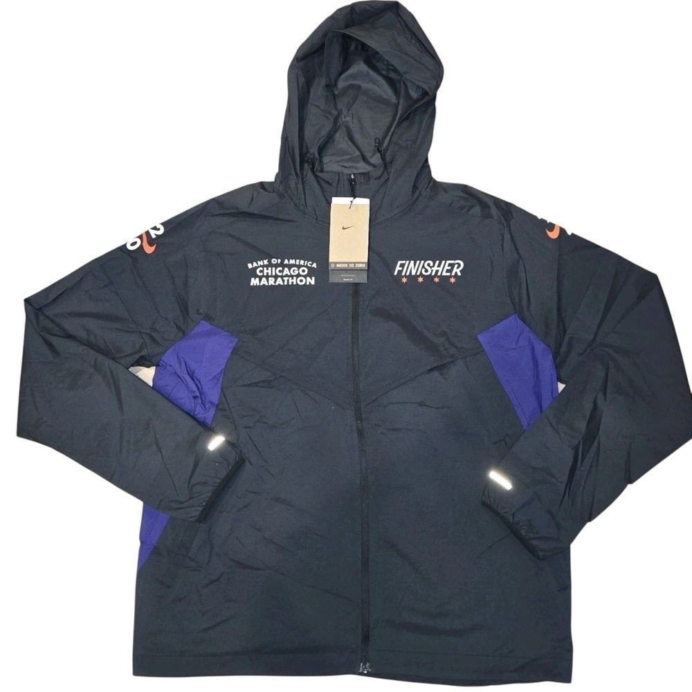 Nike Black & Purple Chicago Marathon Finisher Lightweight Jacket